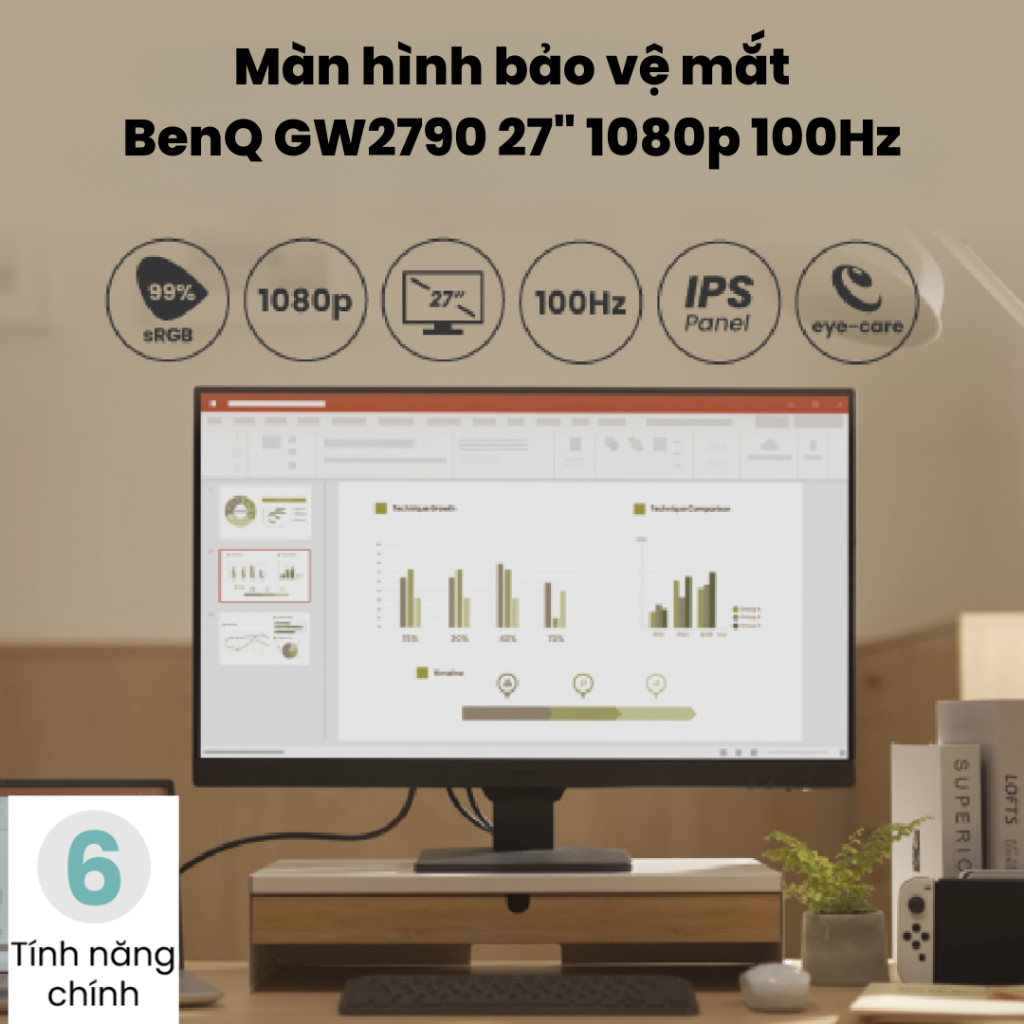 BenQ GW2790_Màn hình máy tính bảo vệ mắt 27 inch 1080p IPS 100Hz phù hợp làm việc và giải trí | BigBuy360 - bigbuy360.vn