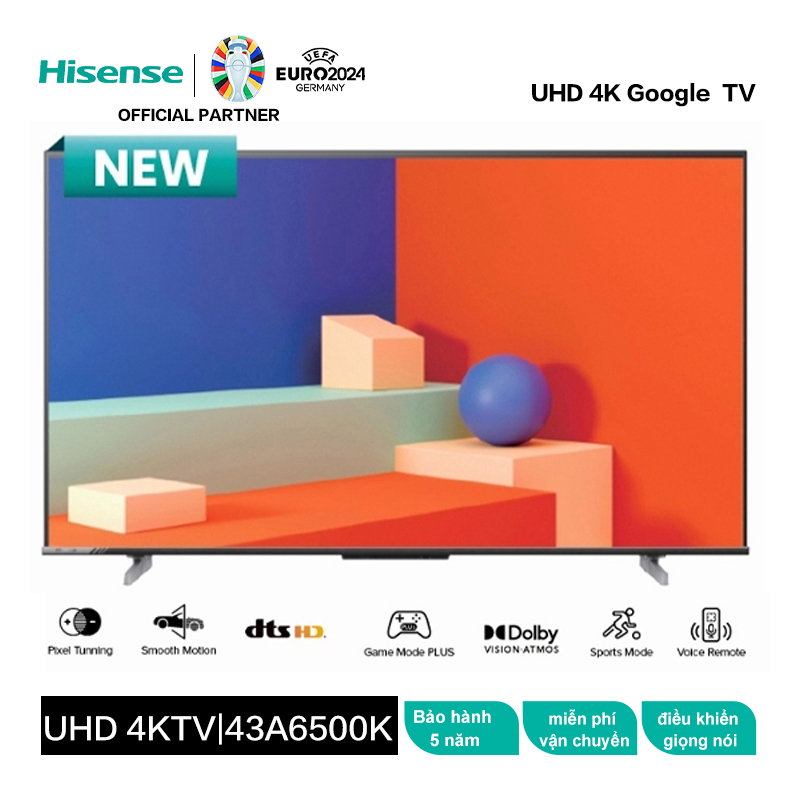 Hisense Google Tivi A6500K 4K Ultra HD TV HDR Dolby Vision Điều khiển giọng nói từ xa-miễn phí vận chuyển