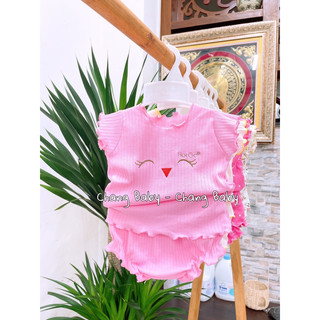 Bộ Tay Ngắn Hotga Vải Co Giãn Cho Bé Gái từ 3 - 11kg