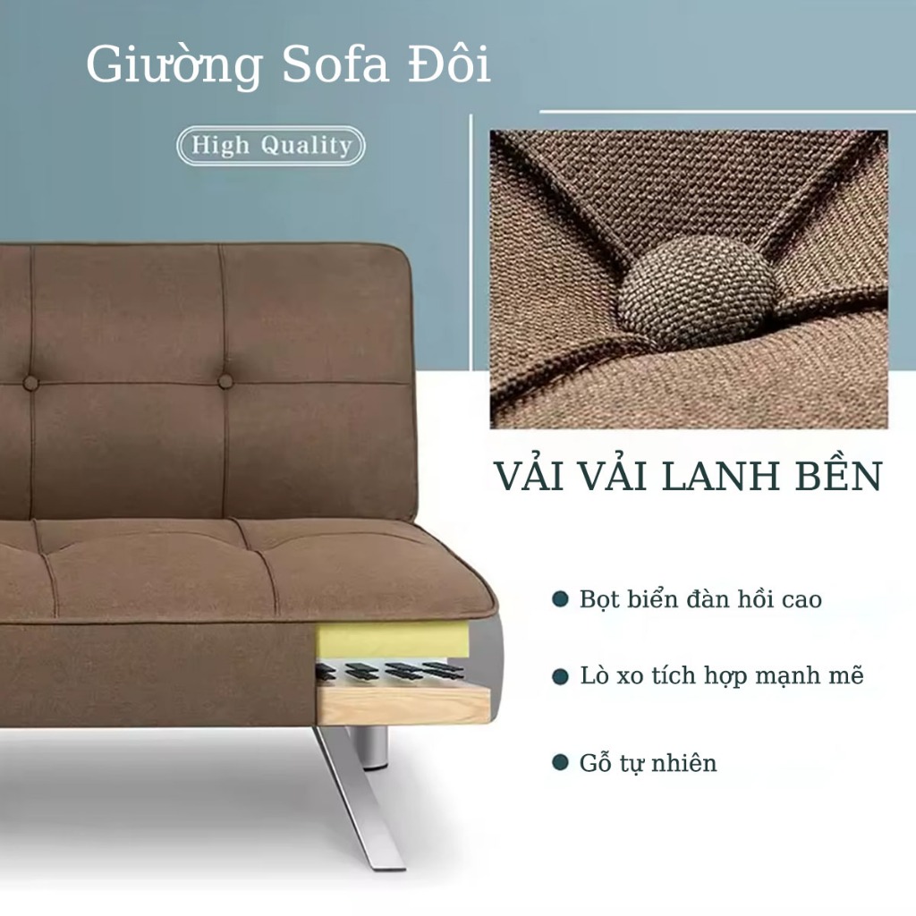 Ghế Sofa Giường Bed Đa Năng Phòng Khách Gấp Gọn cao cấp [ 170cm ] tiện lợi 3 trong 1 tiện lợi chất vải mịn êm ái | BigBuy360 - bigbuy360.vn