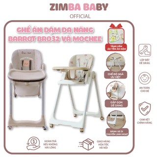 Ghế Ăn Dặm Đa Năng Cao Cấp MOCHEE VÀ BARROT BR032 Có Bánh Xe Di Chuyển Linh Hoạt gấp gọn và ngả lưng