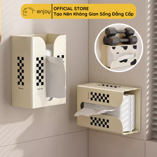   XẢ KHO  Hộp đựng khăn giấy treo tường tiện dụng cỡ lớn đa năng màu kem thiết kế nhã nhặn - EJ546 