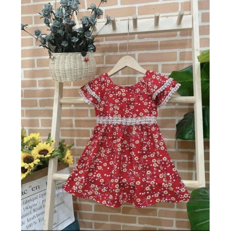 Váy lụa hoa nhí dễ thương cho bé gái - Váy đầm bé gái