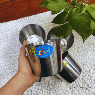Bộ sản phẩm 5 ly inox, ly làm đá inox bỏ tủ lạnh, ly đá cuốn vành tăng độ cứng, size từ 8cm đến 10 cm