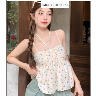 Áo hai dây, Áo babydoll họa tiết hoa xinh xắn thời trang đi biển đi chơi mùa hè