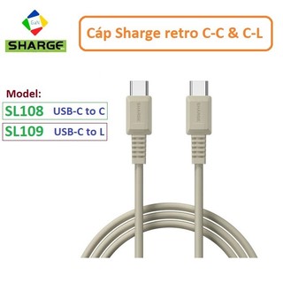 Cáp sạc Sharge (Shargeek) Retro USB-C-C và C-L | SL108 SL109 | Dài 1m2