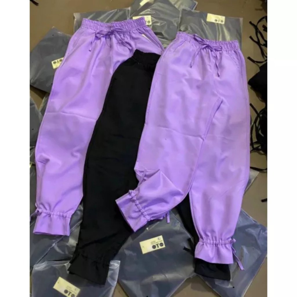Quần dài tuyết mưa kiểu cạp cao lưng chun phối túi 2 bên màu tím dễ thương SL