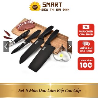Bộ 5 dao làm bếp thép hợp kim không gỉ đa năng cao cấp