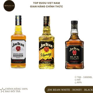 Jim beam white + jim beam white hộp quà + black + honey 700 - 1000ml