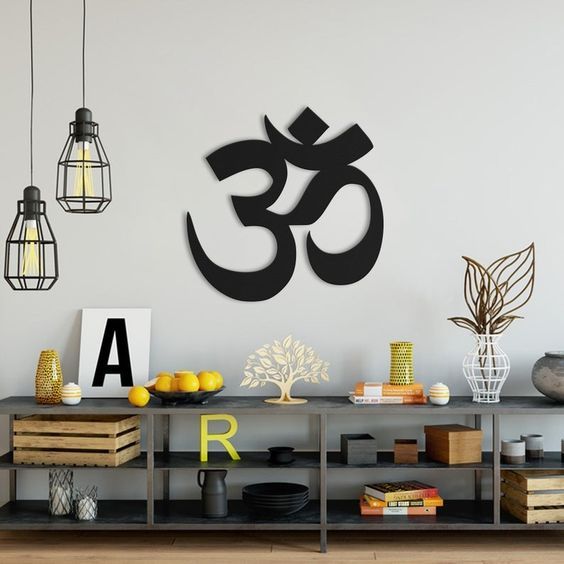 Chữ Om trang trí phòng Yoga chất liệu gỗ cao cấp