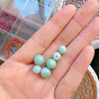 Hạt lẻ xỏ vòng đá Amazonite, handmade, macrame, đá thiên nhiên