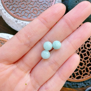 BA Hạt lẻ xỏ vòng đá Amazonite, handmade, macrame, đá thiên nhiên