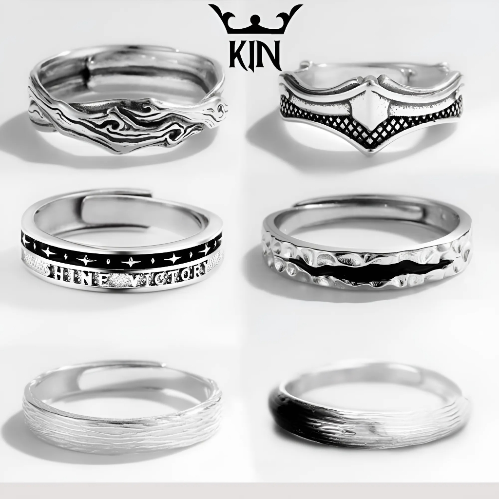 Nhẫn Titan Thời Trang Nam Nữ – Nhẫn Hở Bằng Thép Màu Bạc Cá Tính Basic Phong Cách HipHop Hàn Quốc – Kin Accessories