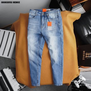 Quần jean basic slim Heboz 02 , quần dài nam chất vải denim wash - 00002052