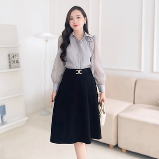 Chân váy công sở dáng xòe cao cấp Emvy -cv26