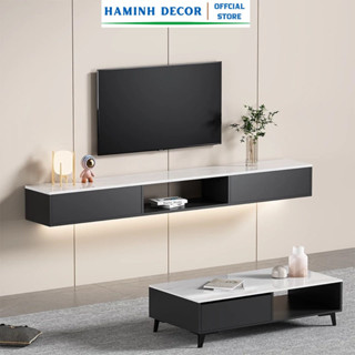  Kệ tivi treo tường cao cấp phủ malamin vân đá sang trọng Haminh - HM755 