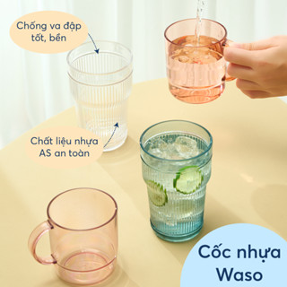 Cốc nhựa Inochi - Waso 360ml - 490ml, nhựa cao cấp an toàn, cốc trong suốt, bền đẹp
