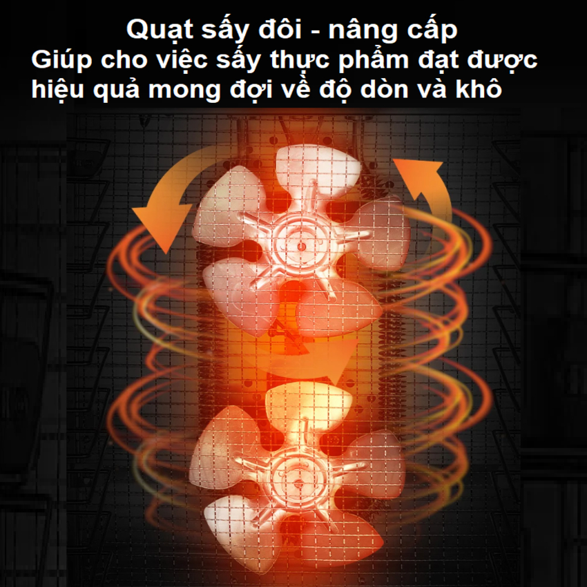 Máy sấy thực phẩm chuyên nghiệp ST-06 dung tích 45 lít, 12 khay, Thương hiệu Septree Mỹ, 800W - Bảo Hành 12 Tháng