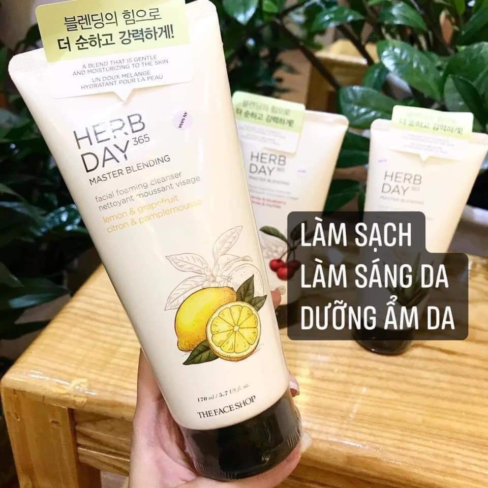 Sữa Rửa Mặt Tạo Bọt Herb Day 365 Master Blending Foaming Cleanser The Face Shop 170ml