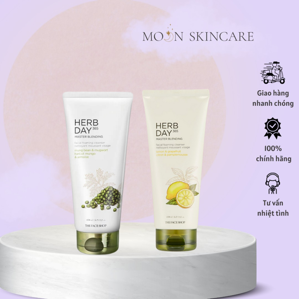 Sữa Rửa Mặt Tạo Bọt Herb Day 365 Master Blending Foaming Cleanser The Face Shop 170ml