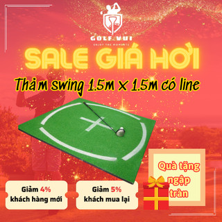 Thảm tập golf, Thảm swing 1.5m x 1.5m có line cao cấp