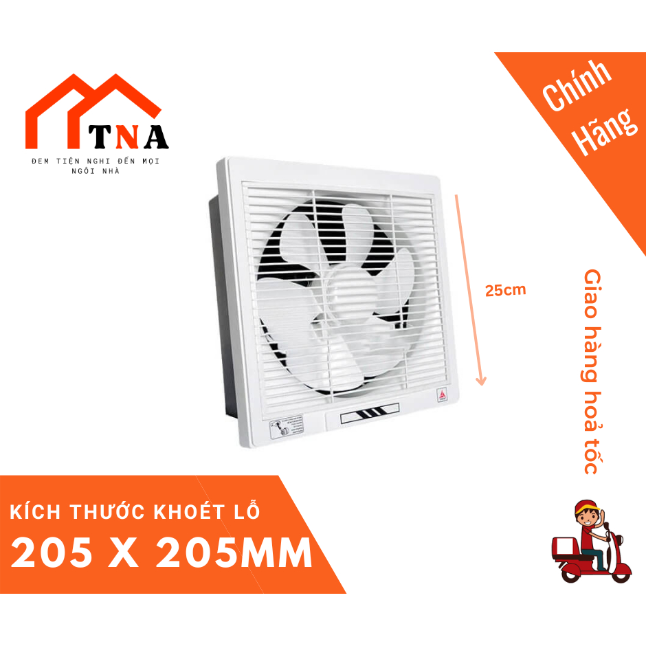 Quạt hút tường thông gió hút mùi TICO TC-15AV6 1 chiều/ 2 chiều ( lắp lỗ 205x205mm).