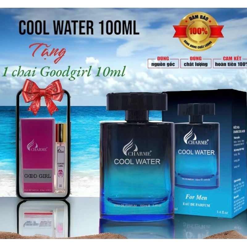 Nước hoa nam Charme Cool Water 𝑭𝑹𝑬𝑬𝑺𝑯𝑰𝑷 100ml phóng khoáng nam
