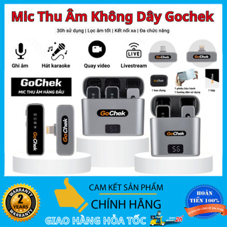 Mic thu âm gochek Ultra cao cấp - Micro lọc âm vượt trội, livestream chuyên nghiệp cho điện thoại/máy tính bảng BH 2 năm