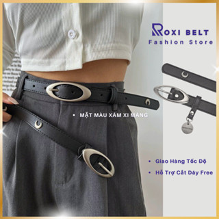 Thắt Lưng Nữ Bản Nhỏ Hình Oval Roxi Belt - Dây Nịt Ulzzang Icon Mặt Trăng TL033