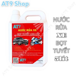 Nước rửa xe bọt tuyết CÓ CHẠM AT9 dung dịch rửa xe máy ô tô 5L chuyên dụng cho bình xịt bọt tuyết và máy rửa xe