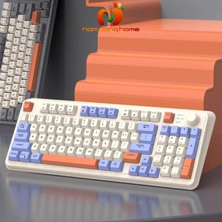 Bàn phím giả cơ không dây gaming XUNFOX K94 - Bàn phím chơi game thiết kế 94 phím kết nối 3 chế độ và đèn led 7 màu đẹp