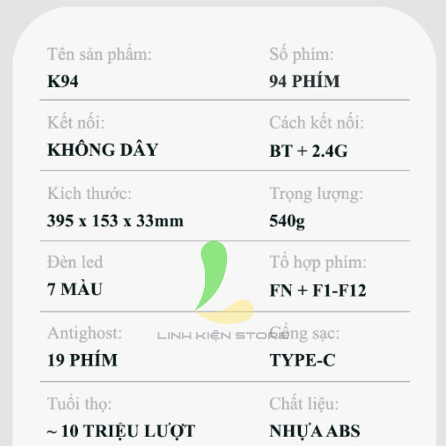 Bàn Phím Giả Cơ HOSAN Xunfox K94 Kết Nối 3 Chế Độ Linh Hoạt Cùng 19 Phím Antighost Tiện Dụng | BigBuy360 - bigbuy360.vn