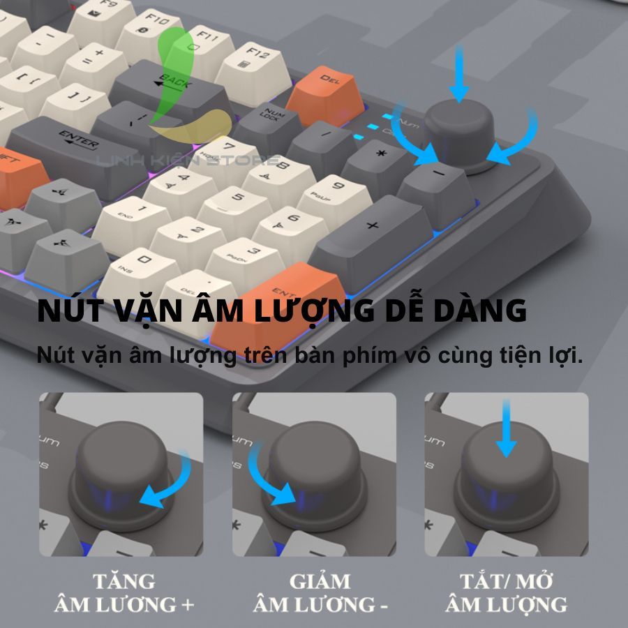 Bàn Phím Giả Cơ HOSAN Xunfox K94 Kết Nối 3 Chế Độ Linh Hoạt Cùng 19 Phím Antighost Tiện Dụng | BigBuy360 - bigbuy360.vn