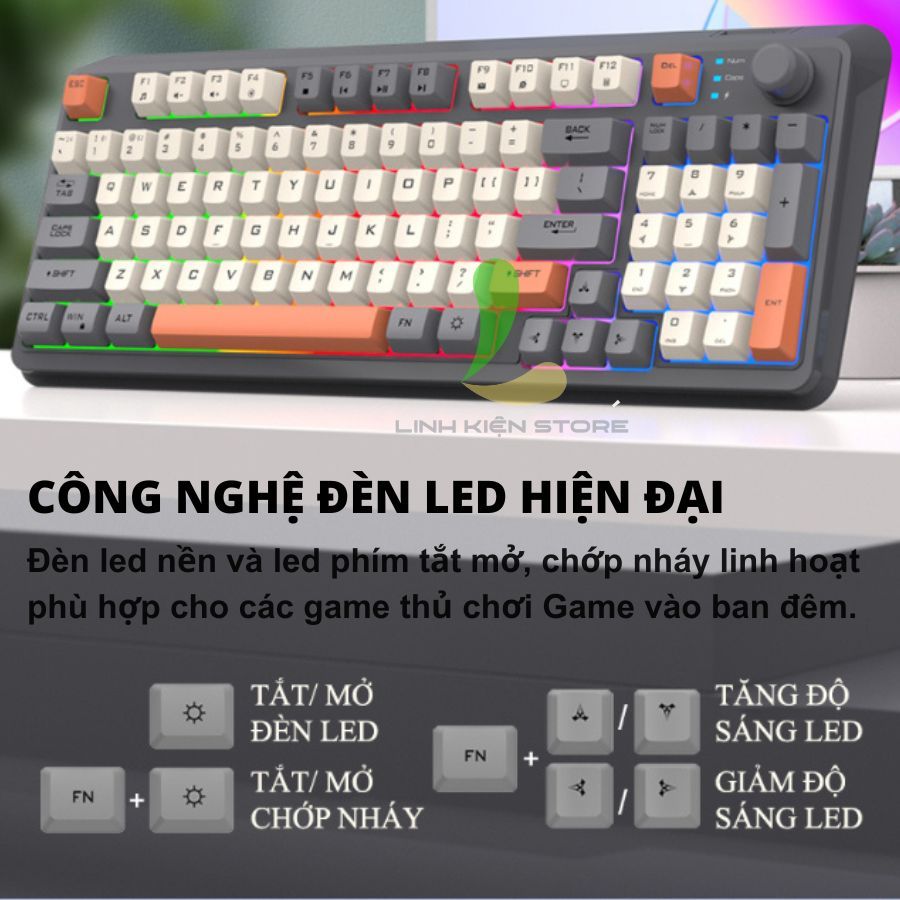 Bàn Phím Giả Cơ HOSAN Xunfox K94 Kết Nối 3 Chế Độ Linh Hoạt Cùng 19 Phím Antighost Tiện Dụng | BigBuy360 - bigbuy360.vn