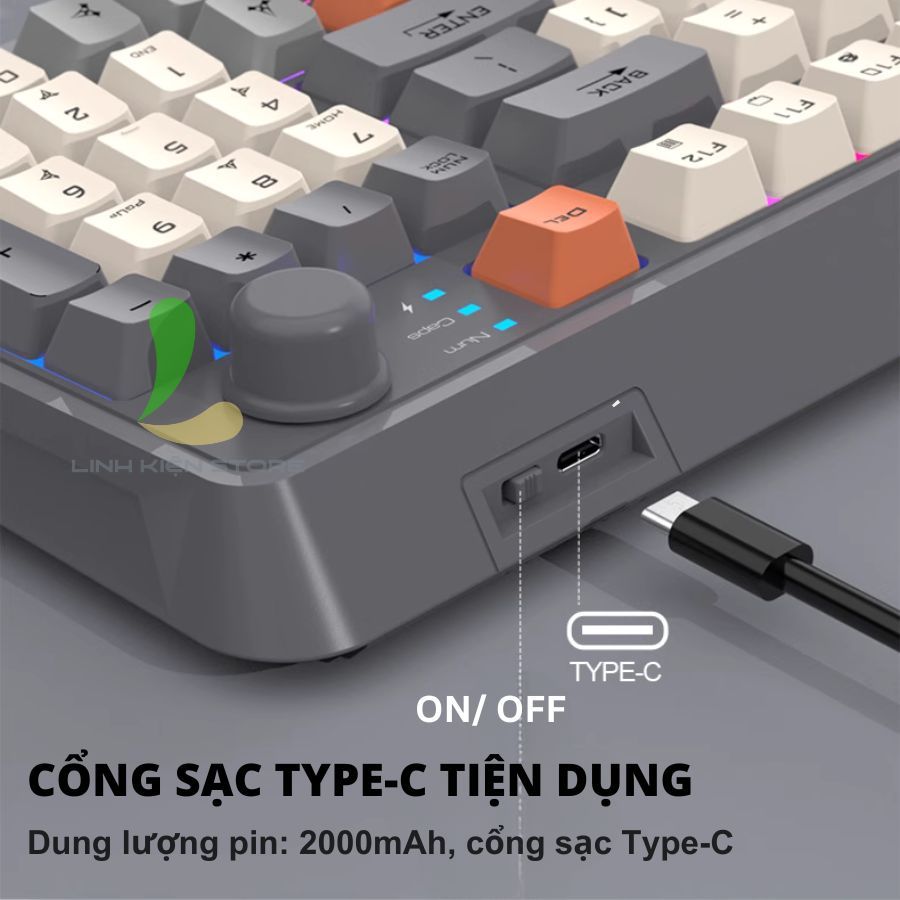 Bàn Phím Giả Cơ HOSAN Xunfox K94 Kết Nối 3 Chế Độ Linh Hoạt Cùng 19 Phím Antighost Tiện Dụng | BigBuy360 - bigbuy360.vn