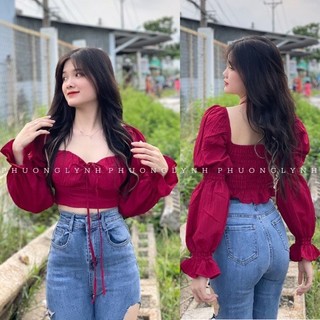 áo voan kiểu croptop nhúng ngực xinh GB09061 mới nè