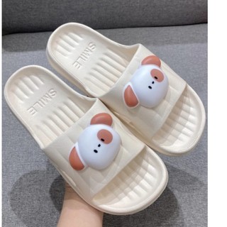 BEST SHOP - Dép Nữ Đi Trong Nhà Mặt Cún Siu Xinh 2 Màu Đen Kem
