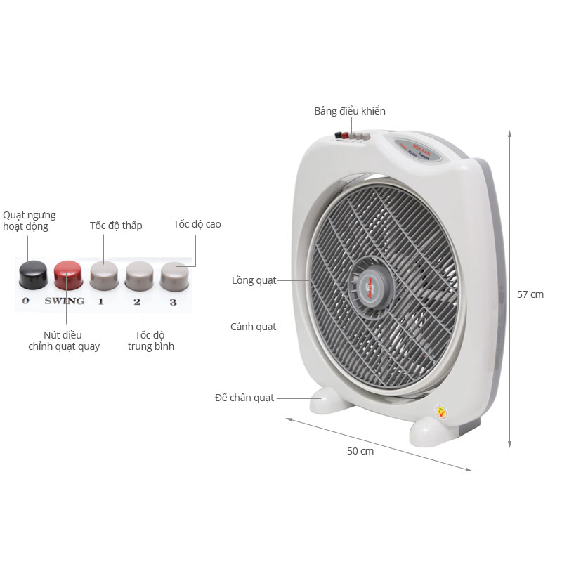 Quạt Bàn Đảo Senko 4 Tấc BD1410 Hàng Chính Hãng