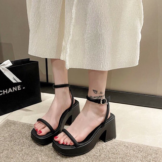 Bán Sỉ- Dép sandal đế pu quai bún gót thô 9cm