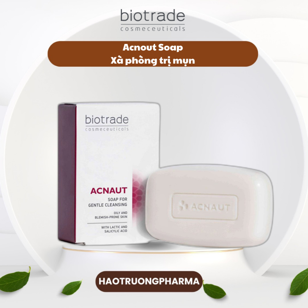 [Hàng công ty]  Biotrade Acnaut Soap For Gentle Cleansing - Xà Phòng Biotrade Chuyên Dùng Cho Mụn Body, Mụn Lưng 100gr