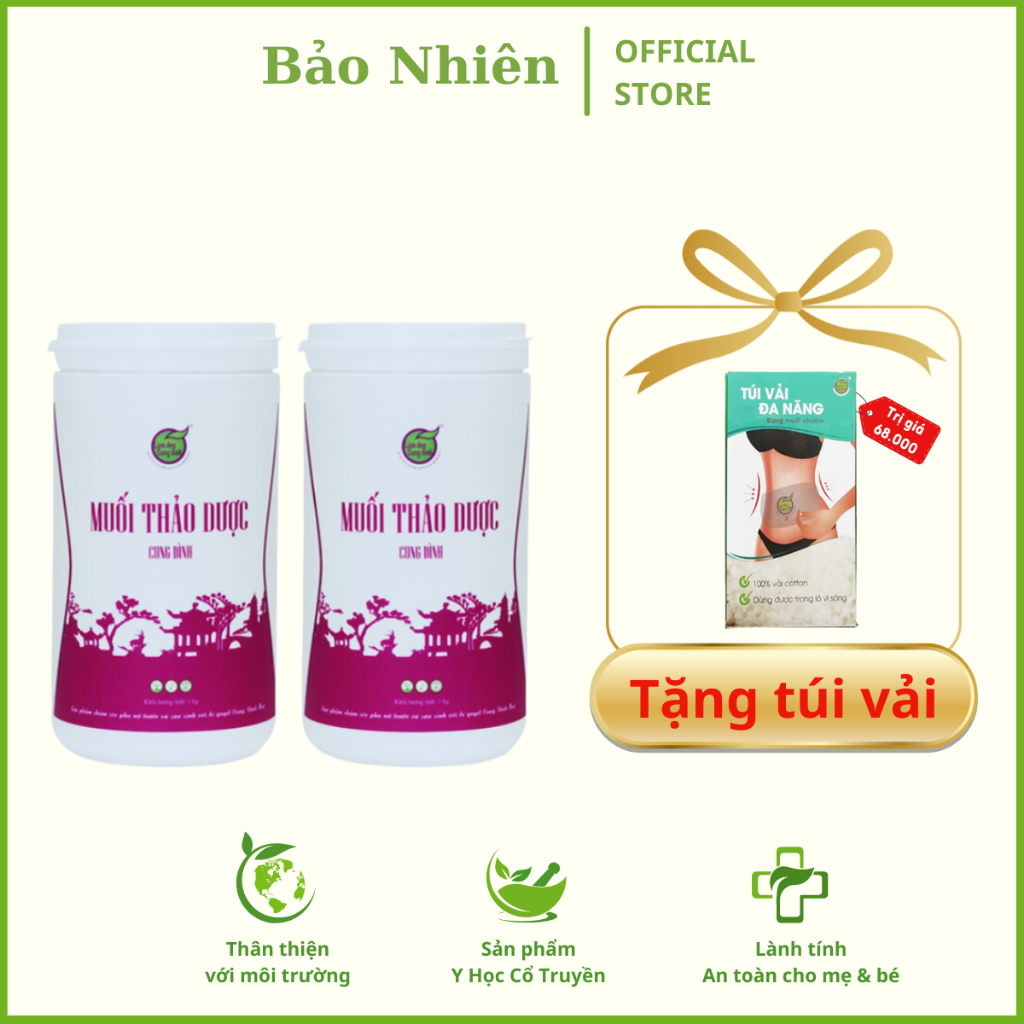 [MUA 2 TẶNG 1] Muối thảo dược Cung Đình tặng túi đựng muối chườm