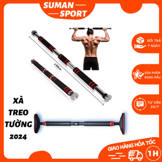 Thanh tập xà đơn treo tường gắn cửa 2024 chống xoay chịu lực bằng thép hỗ trợ tập Gym tại nhà
