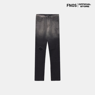 Quần Jeans Dáng Xuông FNOS Streetwear RIPPED N' BLEACHED REGULAR JEANS Màu Xám Rách RG4- Local Brand Chính Hãng