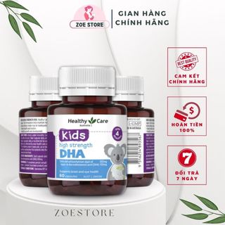 Viên bổ sung DHA Healthy Care cho bé (date 2026, 60 viên) của Úc, giúp bé phát triển não bộ, thông minh, lanh lợi