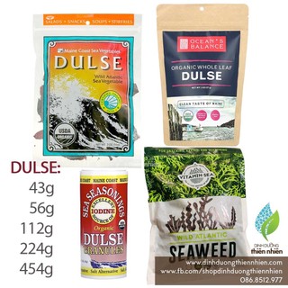 Tảo Biển Hữu Cơ Đại Tây Dương Dulse Maine Coast Organic Dulse, Wild Atlantic Sea Vegetable, 56g