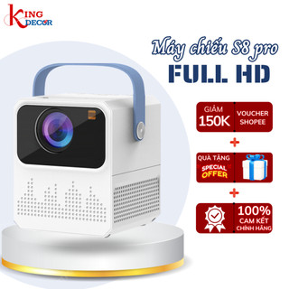 Máy Chiếu Mini S8 Pro Full HD Kết Nối Wifi, Bluetooth, Hệ Điều Hành Android, IOS có Sẵn Youtube, Netfix, Kèm Remote