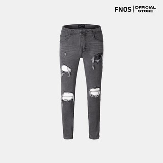 Fnos | quần skinny jeans biker gray rách gối - z38