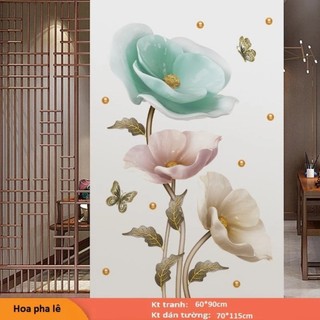 Tranh decal dán tường  HOA PHA LÊ trang trí decor phòng khách - Tranh trang trí nghệ thuật phòng khách️