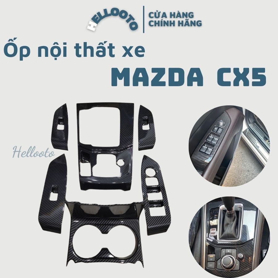 Ốp nội thất Mazda CX5 2024, Mazda CX5 2018 đến 2024 6 chi tiết chất liệu nhựa ABS