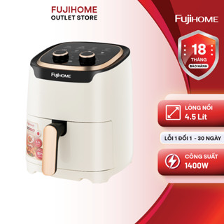 Nồi chiên không dầu FUJIHOME A4EW dung tích 4.5l, nhiệt độ 0-200 độ C  - Công suất 1400W - Bảo hành điện tử 18 tháng